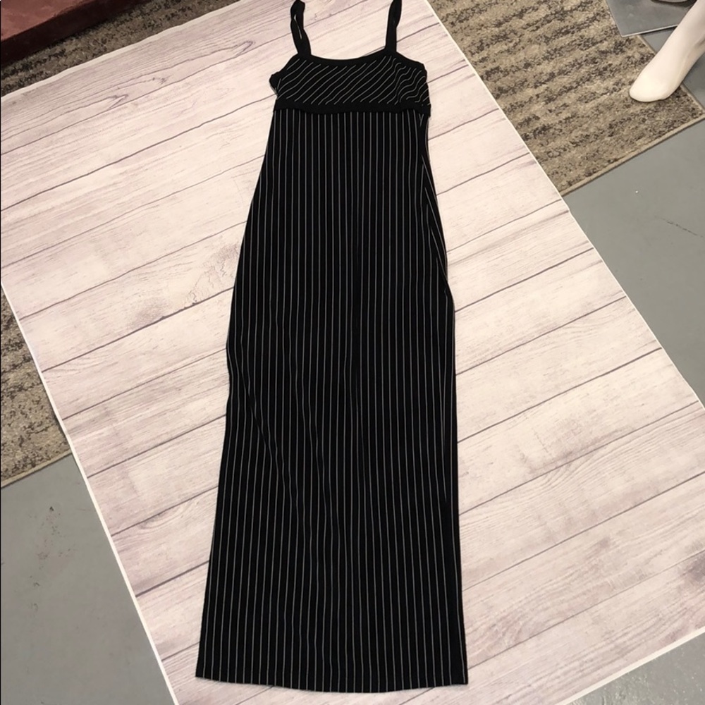 Black with stripe Maxi Dress